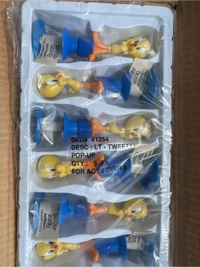 Vintage 1997 Applause Looney Tunes Tweety Bird Pop-Up Toy PVC Figure Set of 6